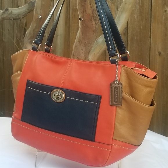 Stunning Coach leather tri-color tote handbag - Picture 5 of 14